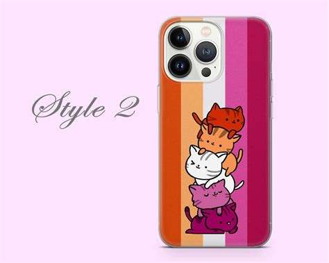 Lgbtq Lesbian Flag Cute Cats Pride Phone Case For Iphone Etsy