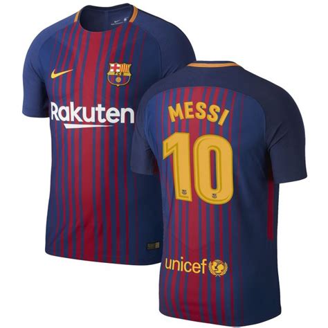 Nike Youth Breathe FC Barcelona Stadium Jersey With Messi #10 2017/18