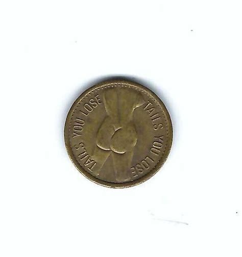 Vintage Nude Busty Woman Heads Tails Adult Peepshow Cleveland Ohio Coin Token