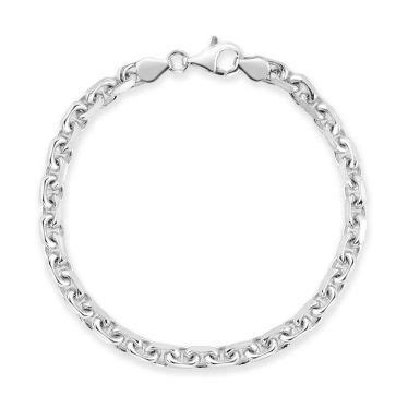 Sterling Silver 4 6mm Anchor Chain Necklace Diamond Cut The Chain Hut