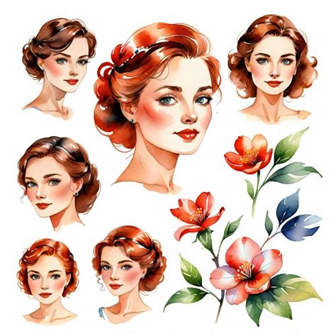 helen vector set white background isolated  high quality premium ai