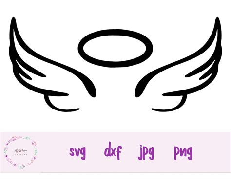 Angel Wings With Halo Svg  Png Dxf Cut File Etsy India