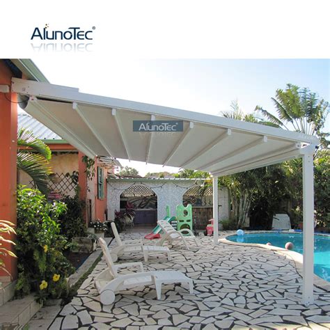 AlunoTec Pare soleil extérieur en aluminium auvent rétractable terrasse