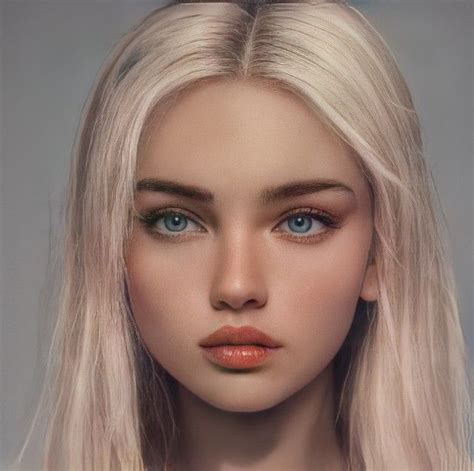 Blonde Hair Blue Eyes Digital Art Girl Digital Portrait Gray Eyes Draw On Photos Character