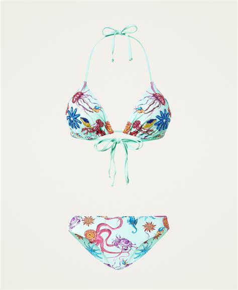 Triangle And Brazilian Bikini Woman Green TWINSET Milano