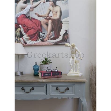 Dancing Satyr Faun With Cymbals Nude Male Greek Roman Statue Sculpture Cast Marble Museum Copy