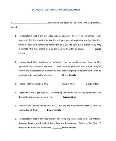 Free 50 Contract Agreement Formats In Ms Word Pdf Excel