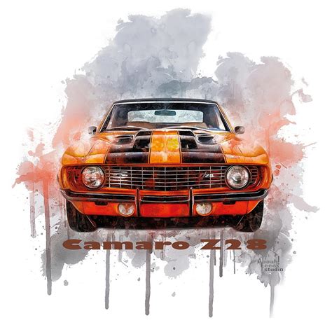 Chevy Camaro Z Splash Art Painting By Aaaah Eeeek Studio Fine Art