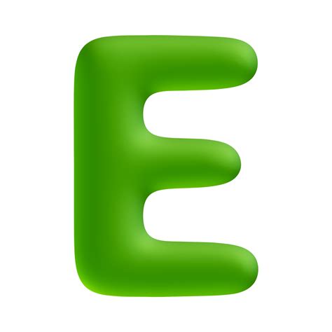 Alphabet Letter E Green 3d Render 19776134 Png