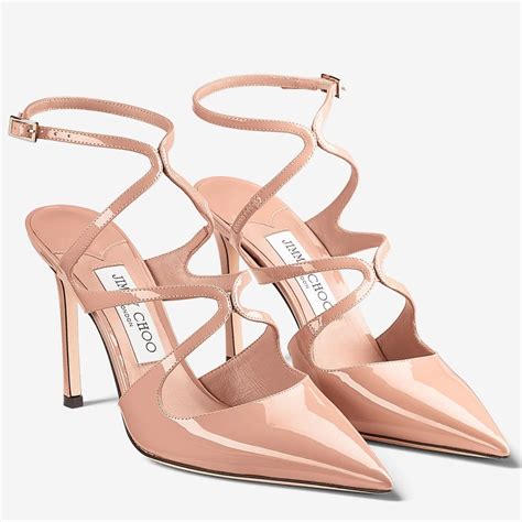 Replica Jimmy Choo Azia Pumps 95mm In Nude Patent Leather