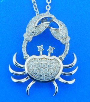 Alamea Blue Crab Cz Pendant Sterling Silver Island Sun Jewelry Beach