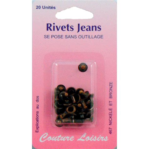 Lot De 20 Rivets Pour Jeans Bronze Centrakor