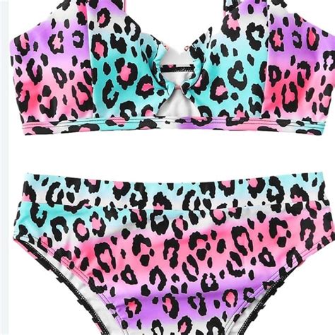 Swim Womens Swimsuit Bikini Piece Cutout High Waist Multicolor Leopardlnwt Poshmark