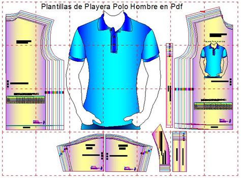 Moldes De Playera Polo En Plantillas En Todas Las Tallas De Caballero