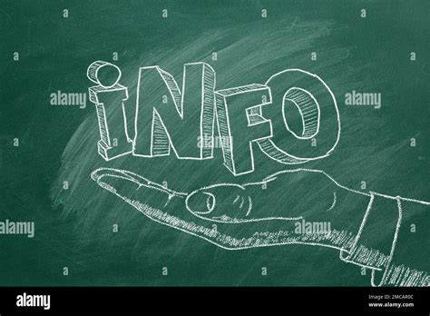Main Humaine Et 3d Informations De Texte Dessinées Dans La Craie Sur Un