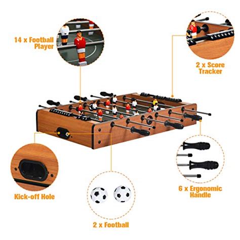 Giantex Table de jeu combinée 4 en 1 avec football hockey billard