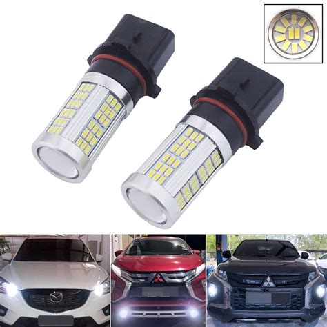 2PCS P13W 102 SMD LED DRL Fog Lamp Daytime Running Light Bulbs For Audi