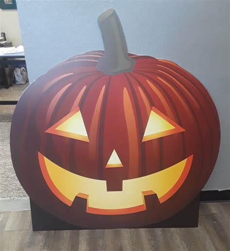 Lighted Pumpkin Cardboard Cutout Standup Prop - Dino Rentos Studios, INC.