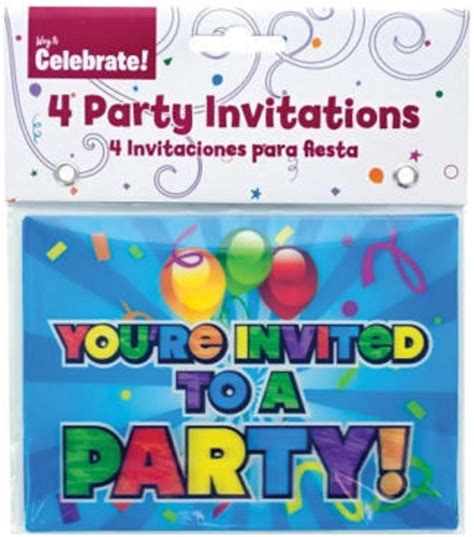 Amazon.com: Party Invitations Supplies Holographic Pack of 4 : Toys & Games