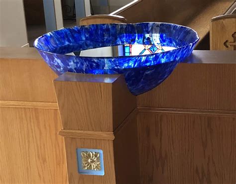 Swirled Blue Baptismal Font George C Scott Seattle Wa