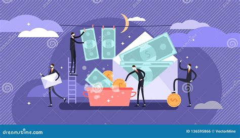 Corruption Vector Illustration Flat Tiny Persons Money Laundering