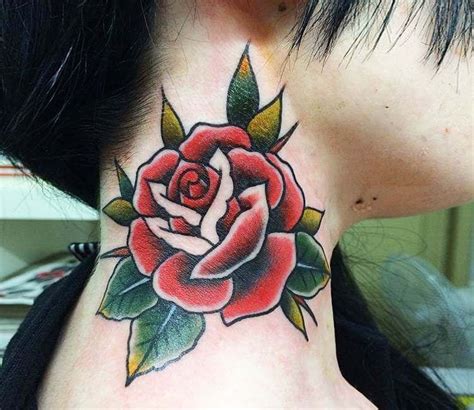 Traditional Rose Tattoo By Lollo Tattoo