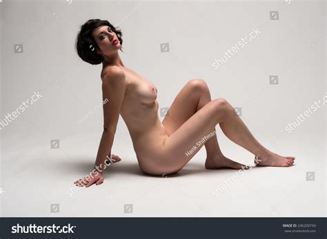 Beautiful Tall Brunette Sitting Nude On Stock Photo Shutterstock