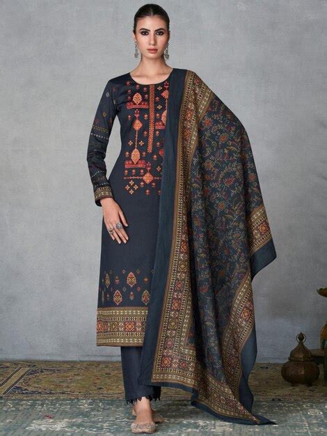 Premium Photo Embroidered Cotton Unstitched Suit Set