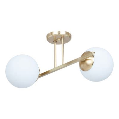 Luz Desing Plafon Luces Barral Elyn De Cor Dorado Con Globo Opal E