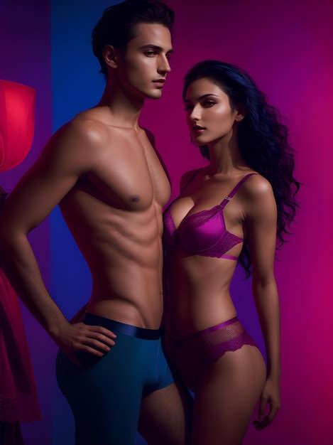Premium AI Image Woman And A Man Standing Close Wearing Lingerie