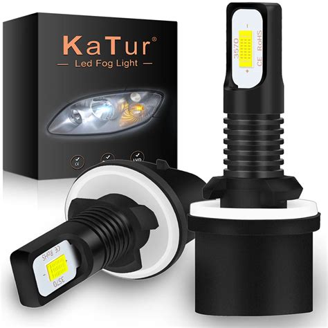 KATUR Ampoule H7 LED 55W 12000LM 6500K Blanc Phares Feux De