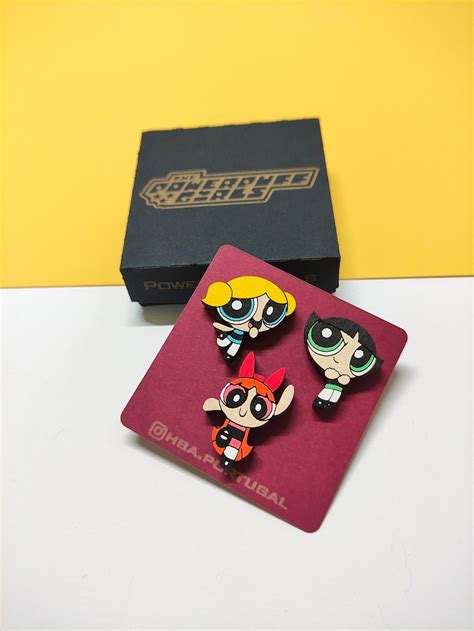 Powerpuff Girls Wooden Pins Blossom Bubbles Buttercup T Etsy