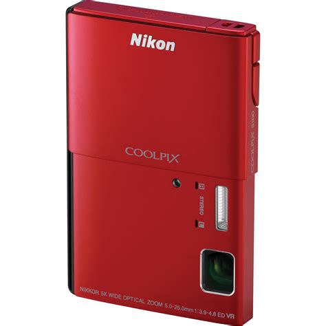 Nikon Coolpix S100 Digital Camera Red 26281 Bandh Photo Video