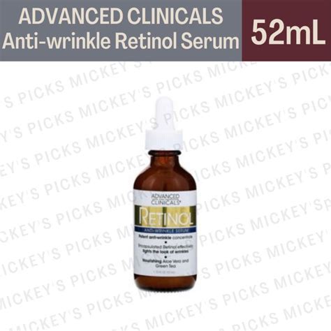Advanced Clinicals Retinol Serum, Anti-Wrinkle, 1.75 fl oz (52 ml ...