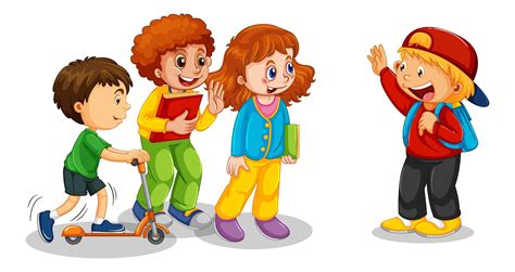 Group of young children cartoon character on white background 1505224 ...