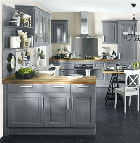 Серая кухня икеа с деревянной столешницей в интерьере (50 фото ...