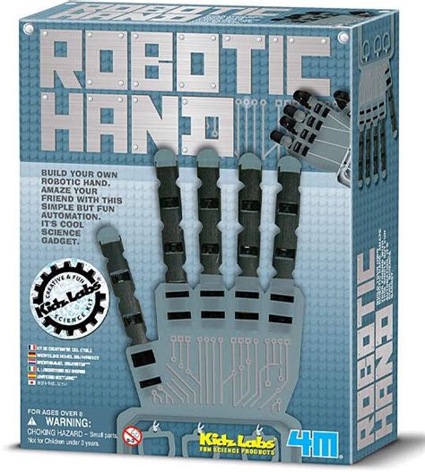 the robotic hand kit is in its box and ready to be used as a toy