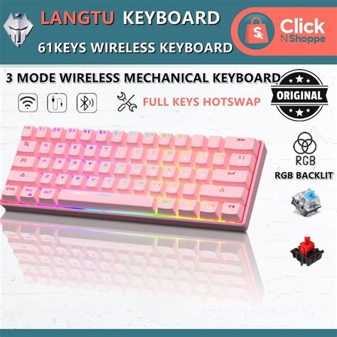 Langtu G Three Mode Hot Swappable Rgb Backlit Key Bluetooth Wireless Mechanical Keyboard