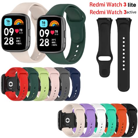 Silicone Replacement Watchband Sport Strap For Redmi Watch Active