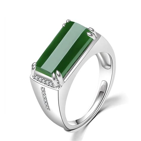 925 серебряные и тианью кольца Нефритовое мужское кольцо натуральное ...