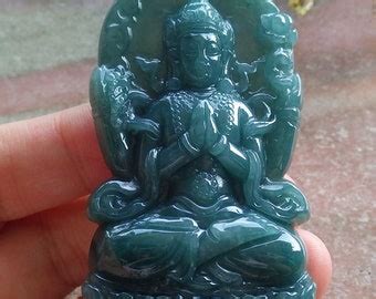 Certified Hand Carved Green Red Myanmar Burma Natural A Jade