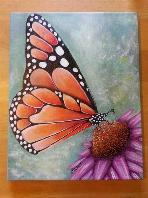 Acrylic On Canvas By Nicole Marie Artistry Butterfly Painting