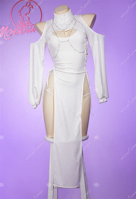 Women Fern Derivative Sexy Lingerie Set Cutout High Slit Dress And Thong With Stockings Chest