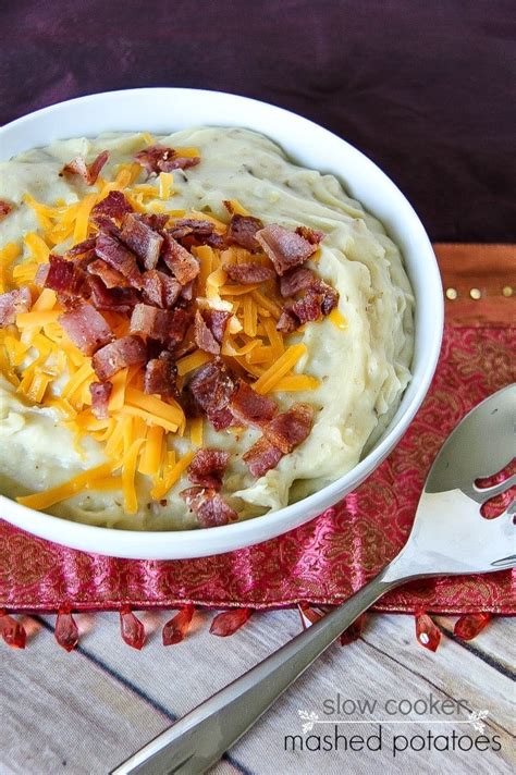 Slow Cooker Mashed Potatoes with Bacon Recipe | Tonya Staab