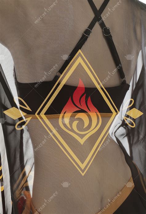 Genshin Impact Hu Tao Bikini Set Halter Two Piece Swimsuit With Cover Up Bikini For Sale