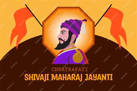 Premium Vector Vector Illustration Of Chhatrapati Shivaji Maharaj Jayanti With Orange Flag