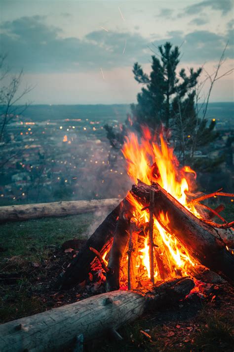 Free Images Bonfire Camp Campfire Camping Dawn Evening Fall