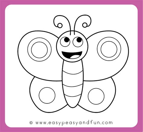 Butterfly Drawing For Kids Easy Step By Step