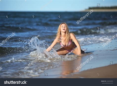 Portrait Happy Sexy Girl Pink Bikini Stock Photo Shutterstock