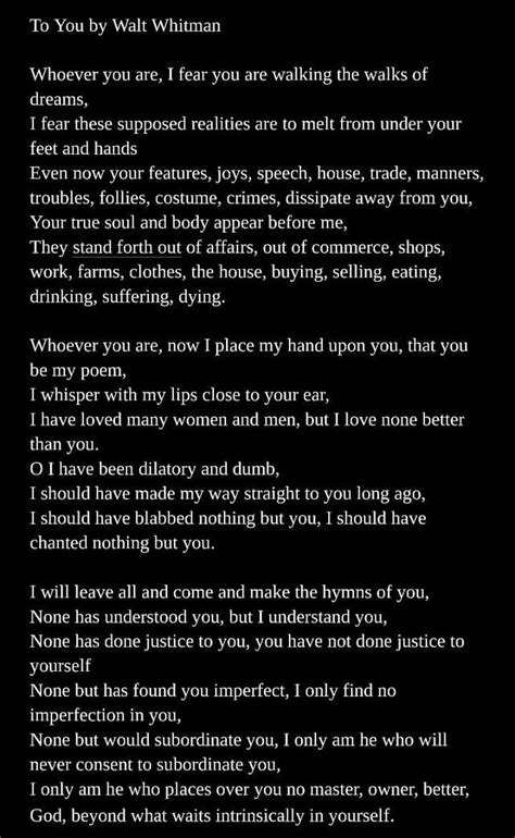 To You Walt Whitman
